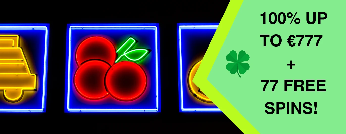 Casino promotion: 100% up to €777, 77 free spins.